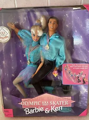 1998 Barbie & Ken Olympic Skater USA Team Doll Set Vintage Mattel #18726 • $21.25