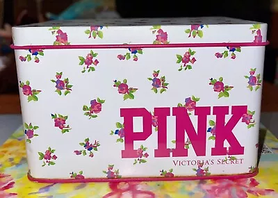 RARE Victoria’s Secret Tin Metal Box Vintage Collectible White With Pink Roses • $29.99
