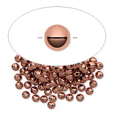 100 Smooth Copper Round Spacer Beads Pure Copper 3mm 4mm 5mm 8mm  • $4.46