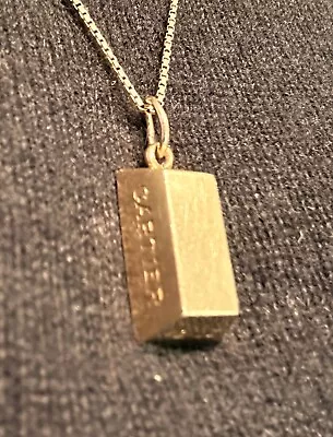 Cartier Vintage 18K Yellow Gold 1/2 Oz. Gold Bar Pendant • $2699