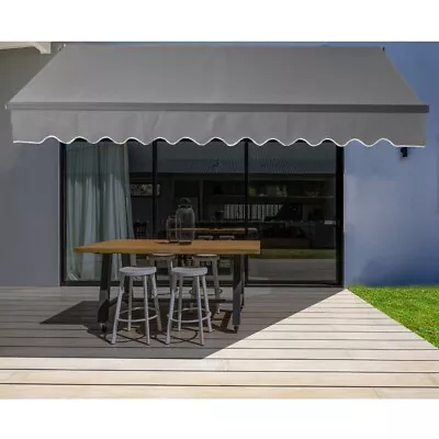 ALEKO Motorized Black Frame Retractable Home Patio Canopy Awning 13'x10' Grey • $449.10