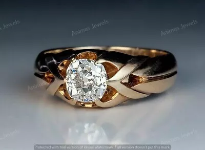 3 CT Cushion Cut Moissanite Art Deco Men's Engagement Ring 14K Rose Gold Plated • $124.04