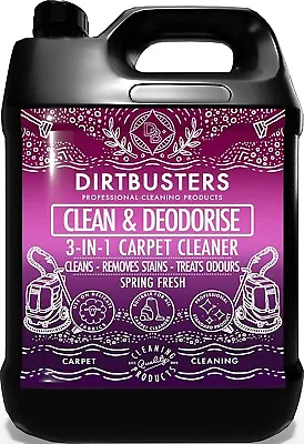 Dirtbusters Carpet Cleaning Solution Shampoo Cleaner 5L Pet Odour Deodoriser Vax • £22.99