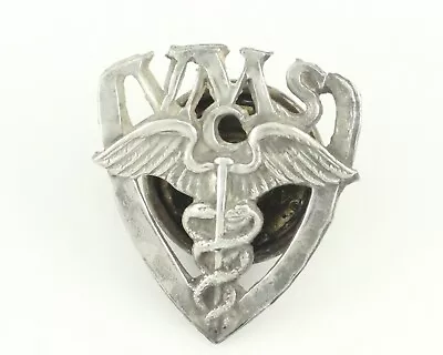 Antique WWI Volunteer Medical Service Corps Silver Plated Badge Lapel Pin 27060 • $89