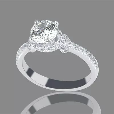 3/4 Carat Ladies Round Cut Diamond Engagement Ring H/SI2 14K White Gold • $975.80