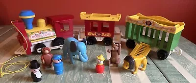 Vintage 1973 Fisher Price Little People Circus Train #991 3 People 4 Animals Set • $39.99