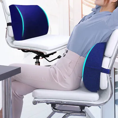 Memory Foam Lumbar Support Cushion For Home Office Car Seat Back Chair Pillow • $16.90