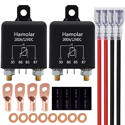 2 Pack 12V 200 Amp Continuous Duty Relay Switch Car Starter Heavy Duty • $25.71