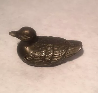 Miniature Brass Duck Figurine  Vintage 1  Tiny • $9.99