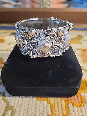 Vintage Mid Century Whiting & Davis Fleur-de-lis Womans Cuff Bracelet..a Beauty! • $78