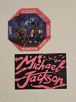 THE JACKSONS VICTORY TOUR 84 PROMOTOR Pass Guest & Sticker • $8