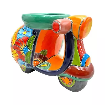 Talavera Motor Bike Planter Cute Pot Mexican Pottery Garden Flower Vase 12.5  • $99