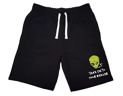 Men's Alien Dealer F179 Fleece Shorts Sweatpants Jogger Funny UFO Space Weed 420 • $23.99