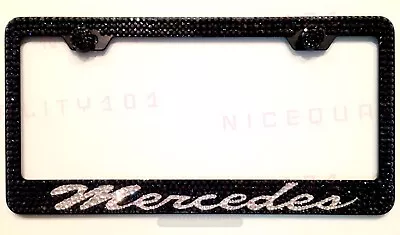 Mercedes Script Lettering License Plate Frame Holder Made WithSwarovski Crystals • $99.99