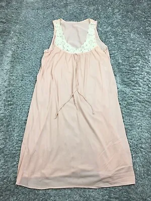VTG Pink Lorraine Nightgown Womens Size Small 100% Nylon Sheer Lace • $18.55