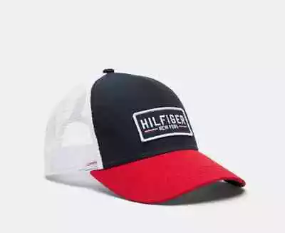 Tommy Hilfiger Ethan Trucker Cap - Sky Captain/Red • $38.51