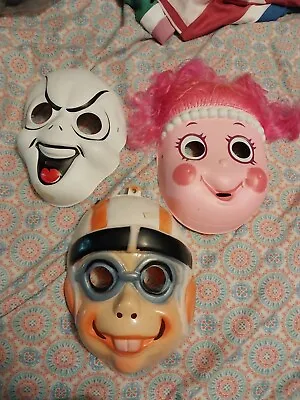 Lot Of 3 Vintage Halloween Masks 1980’s  • $24