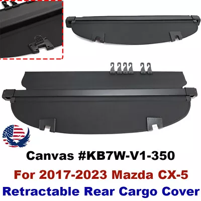 Retractable Rear Cargo Cover For 2017-2023 Mazda CX-5 Canvas Replace KB7W-V1-350 • $92.99