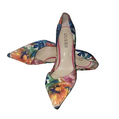 Guess High Heel Floral Print Shoes. Size 7.5. Excellent Condition Pre-owned.  • $25