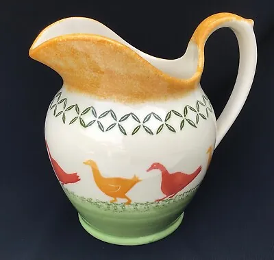 £35 • Buy Large Moorland Pottery Chelsea Works Burslem Sponge Ware Jug - Geese Goose Duck