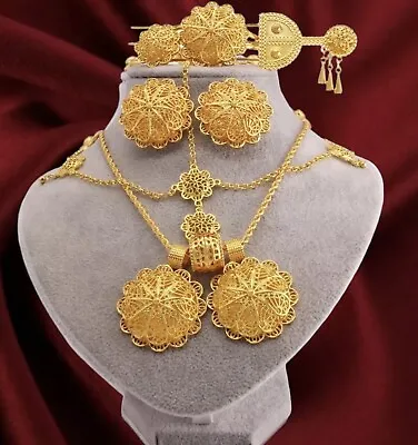 Habesha Jewelry Set African Jewelry Ethiopian Jewelry Gold Jewelry Set Gift • $73.68