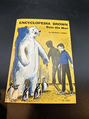 Encyclopedia Brown Gets His Man: (1973) D Sobol.  VTG PB LN Cond! • $16