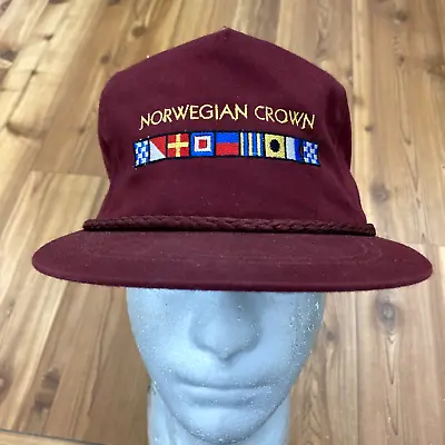 Vintage Classic Sportswear Red Norwegian Crown Navy Signal Flags Hat Adult OSFA • $19