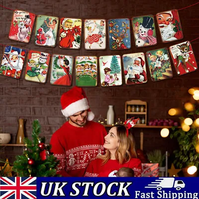 Christmas Decorations Vintage Style Christmas Banner Traditional Vintage Decors • £5.39