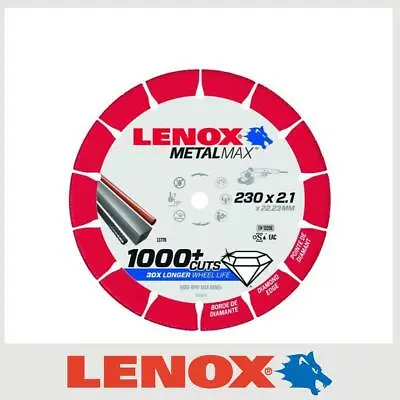 Lenox MetalMax 9  Diamond Edge Cutoff Wheel Angle Grinder Disc Metal Cut 230mm • £36.99