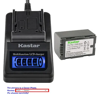 Kastar Battery LCD Quick Charger For Panasonic CGRD16 NV-MX3 NV-MX5 NV-MX7 NV-C5 • $28.99