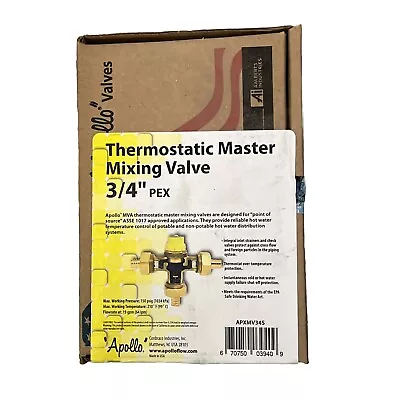 APOLLO 3/4  Lead Free Bronze PEX Thermostatic Master Mixing Valve APXMV34S (B) • $44.99