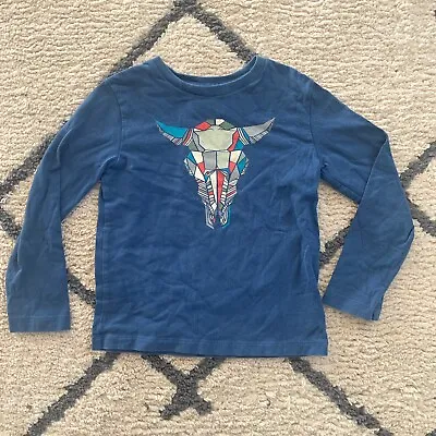 Gap Kids Toddler Boy Bull Skull Graphic Long Sleeve Shirt Size 4/5 • £7.30