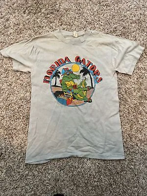 VINTAGE NCAA Florida Gators Mascot Shirt Mens Medium Gray Shirt Funny T Shirt • $12.99