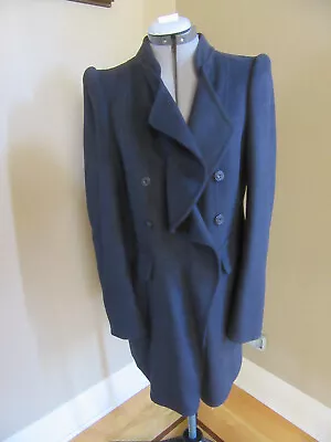 NWT Mcginn Navy Cascading Collar Wool Blend Jacket Size 10 • $199