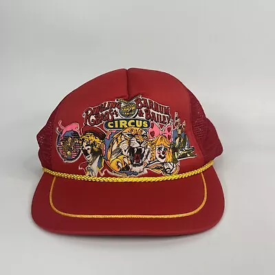 Ringling Bros Barnum & Bailey Circus Vintage Red Rope Mesh Snapback Trucker Hat • $15.99