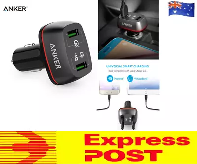 Genuine Anker 42W SUPER FAST QC 3.0 Car Charger PowerDrive+ 2 USB Quick Charge I • $36.50