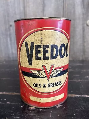 Vintage Early 5LB VEEDOL Oils & Greases Can Gas Station Advertising • $125