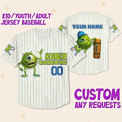 Custom Mike Green Jersey Disney Jersey Disney Baseball Jersey Custom Text • $39.99