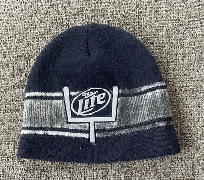 Miller Lite Beer Embroidered Beanie Cap  Adult One Size Fits Most Dark Blue • $9.51