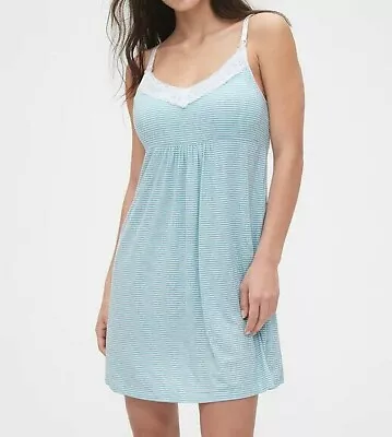 GAP Maternity Nursing Nightgown BLUE STRIPE - #42217-6#M • $13.59