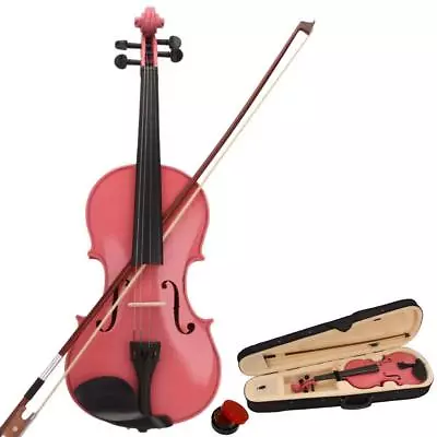 New 1/2 Size Pink Acoustic Violin Set With Case Bow Rosin Kid Gift • $45.85