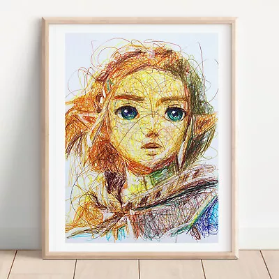 Zelda Ballpoint Pen Print Tears Of The Kingdom Art Poster • $9.99