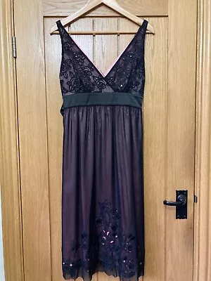 Ladies Size 10 Black Sleevless Dress Belle By Oasis • £4.99