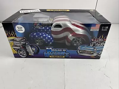 MUSCLE MACHINES 1:18 Scale 1941 WILLYS Coupe AMERICAN FLAG • $39