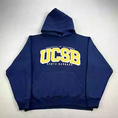 Vintage UC Santa Barbara Hoodie Sweatshirt Adult Medium Navy Blue UCSB College • $31.99