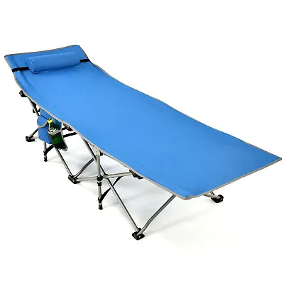 Portable Folding Camping Cot Steel Frame Single Person Military Sleeping Bed  • £44.95