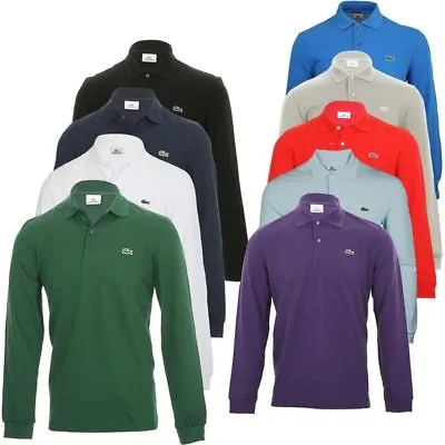 New Mens Lacoste Long Sleeve Classic Fit Cotton Pique Polo Golf Shirt L1312 • $64.95