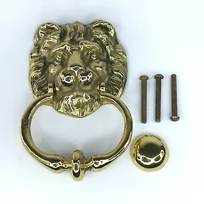 Solid Brass Lion's Head Door Knocker Excellent Condition • $59.95