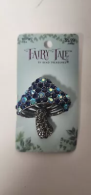 Fairy Tale By Bead Treasures Blue Rinestone Mushroom Brooch Pin Jewelry • $9.99