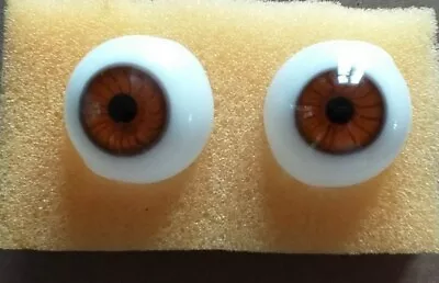 £16.50 • Buy Lauscha Glass Hand Blown  Doll Eyes In Brown Variety Of Sizes